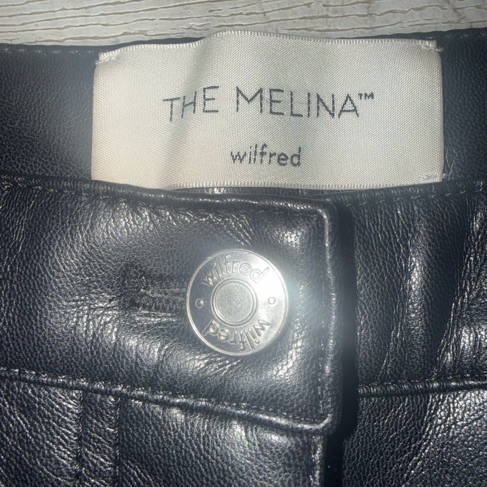 Wilfred Black Faux Leather The Melina Pants Size 0 - Picture 5 of 6